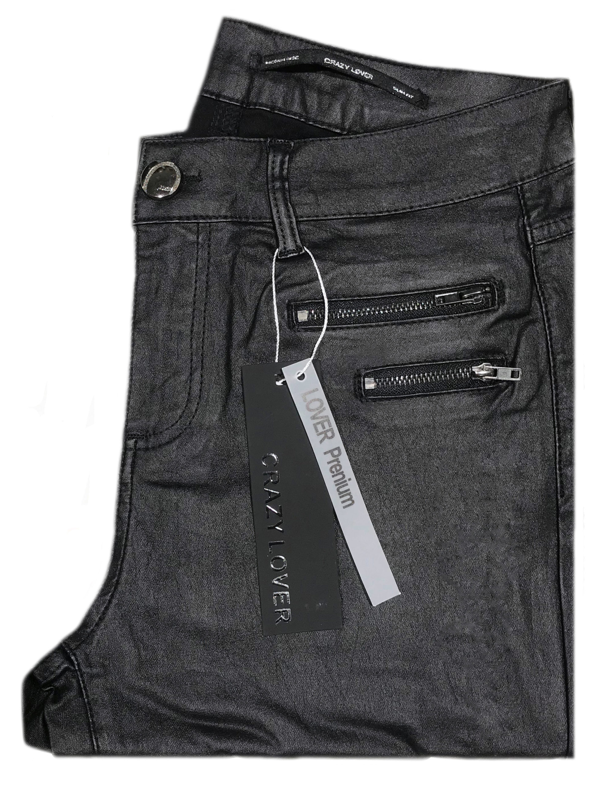 Bij bedelaar Politiebureau Broek crazy lover coated hoge taille 114T zwart – By Anouschka