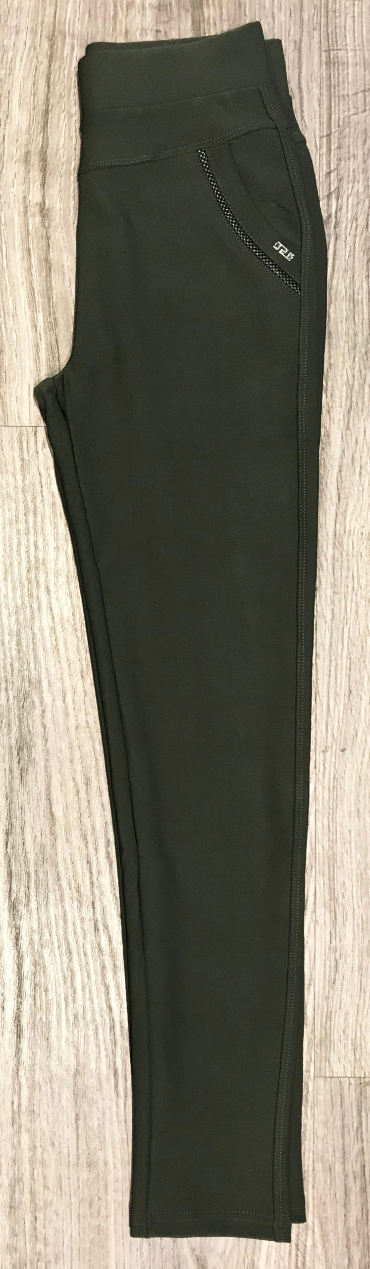 BROEK legging YU & ME PARIS ML-3312-8 KHAKI GROEN BYANOUSCHKA.NL