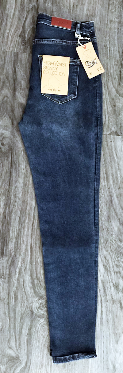 2toxik high waist skinny collection 185-j37 donker blauw byanouschka.nl