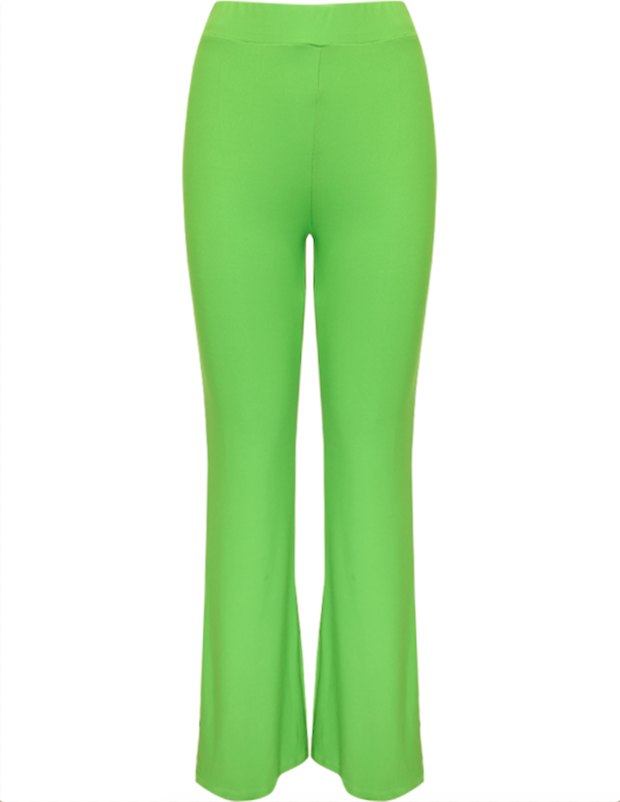 Flared broek hoge taille louise kikkergroen By